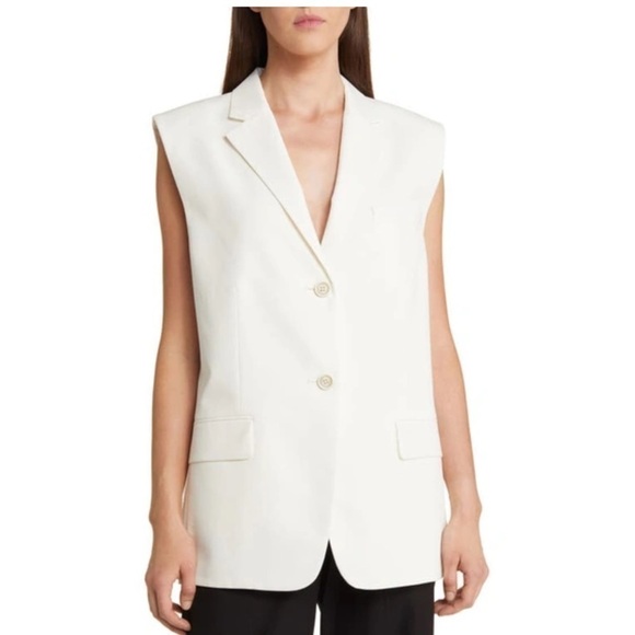 Theory Jackets & Blazers - Theory Twill Button Front Vest with Lightly Padded Shoulders - NWOT - XS/S